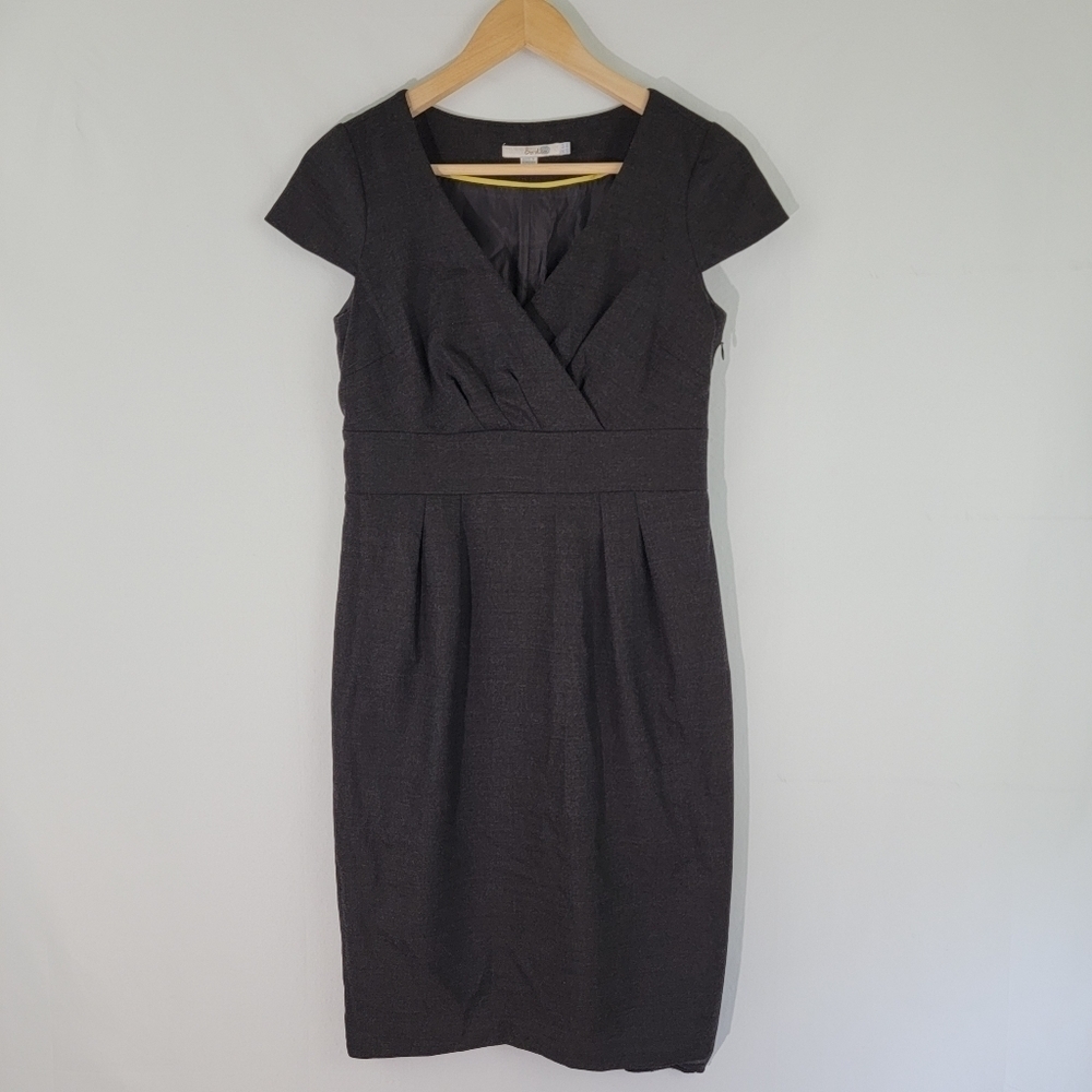 Boden Women's Heather Gray Wool Dress Size 4R Knee Length Business Casual Lined